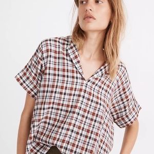 Hayden Popover Top in Burling Plaid